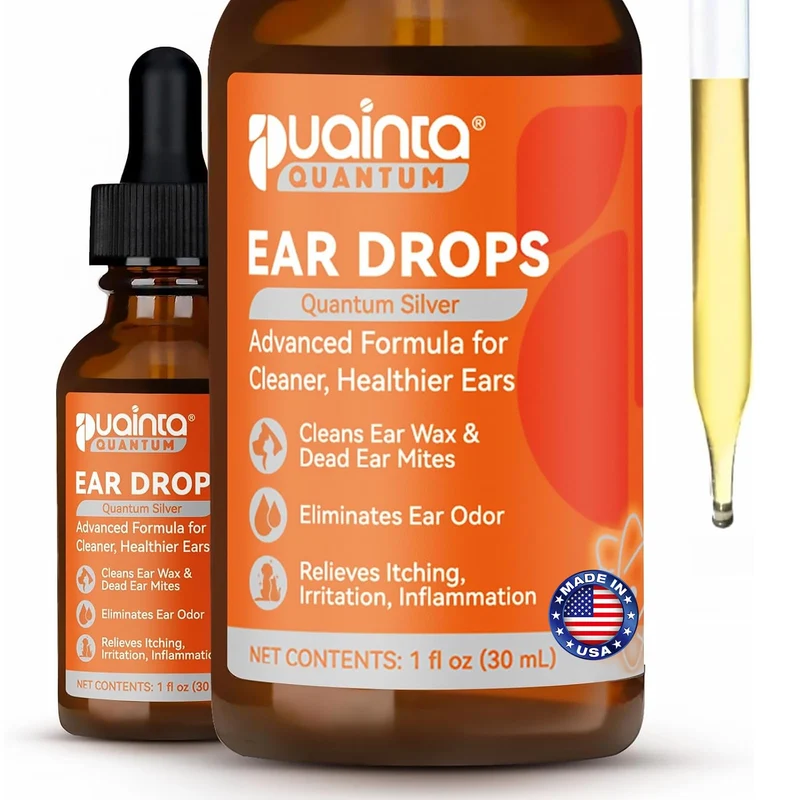 PUAINTA Nettoyant auriculaire pour chiens — gouttes naturelles et traitement des infections, argent quantique, format 30 ml