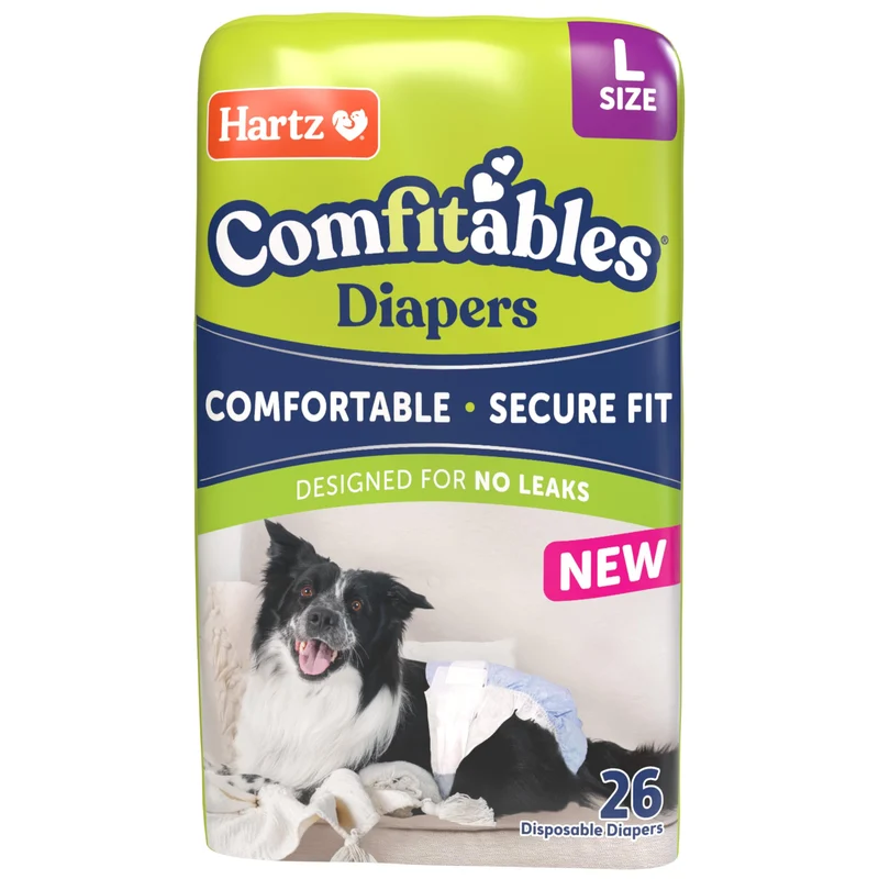 Hartz Comfitables Couches Jetables pour Chien – Taille Large, 26 Pièces, Confort et Ajustement Sûr
