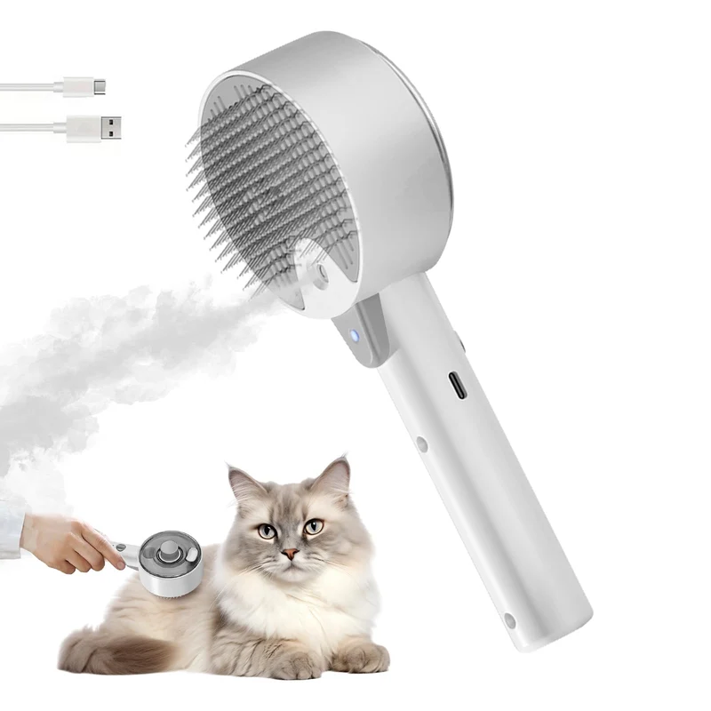 Rolemon Cloud Care – Brosse vapeur 4-en-1 pour chats et chiens, grooming efficace