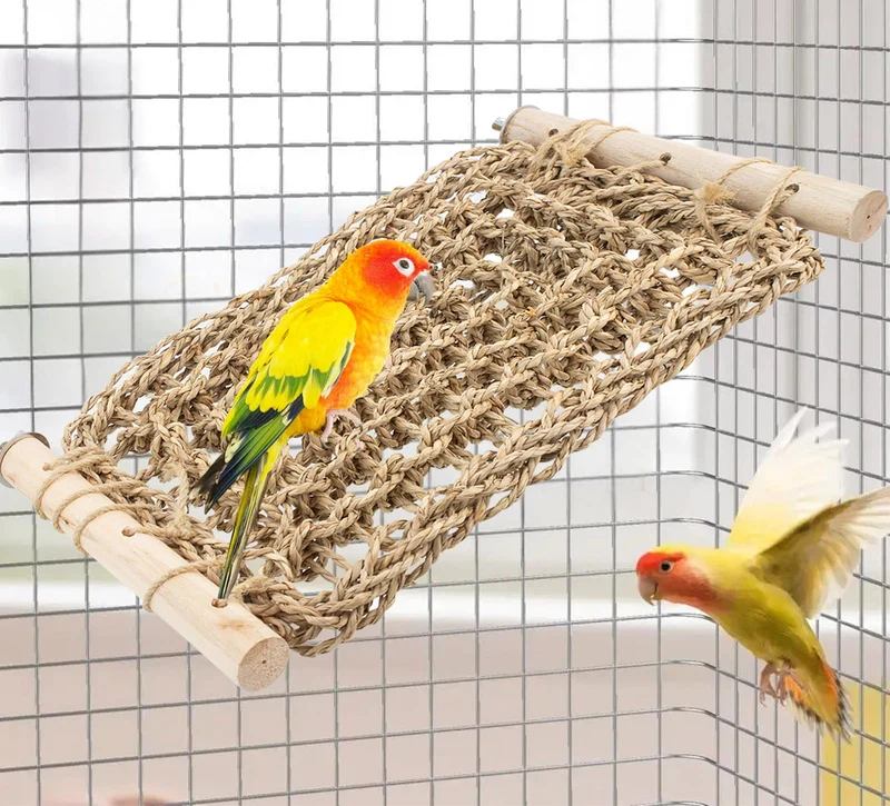 FlidRunest Perche-Échelle Conure en Seagrass – Hamac pour Cage