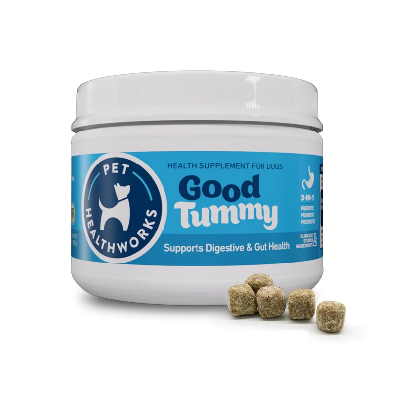 Pet HealthWorks Good Tummy Probiotic Chews pour chiens – soutien digestif et réduction des gaz – goût bœuf, 60 bouchées