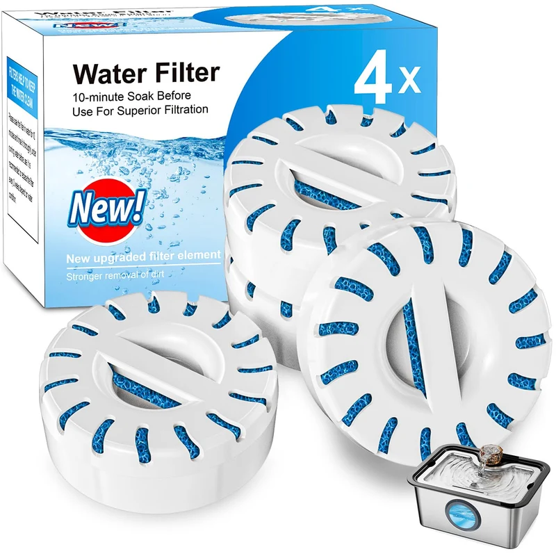Filtres de remplacement IAD pour fontaine d'eau – Grand chien, sans BPA, lot de 4, 2 mois