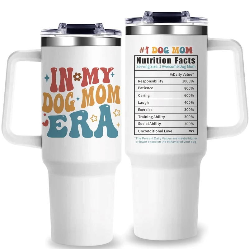 GlitaZola Gobelet Isotherme 40oz – État Maman-Chien, Cadeau Pour Mamans et Amies des Chiens