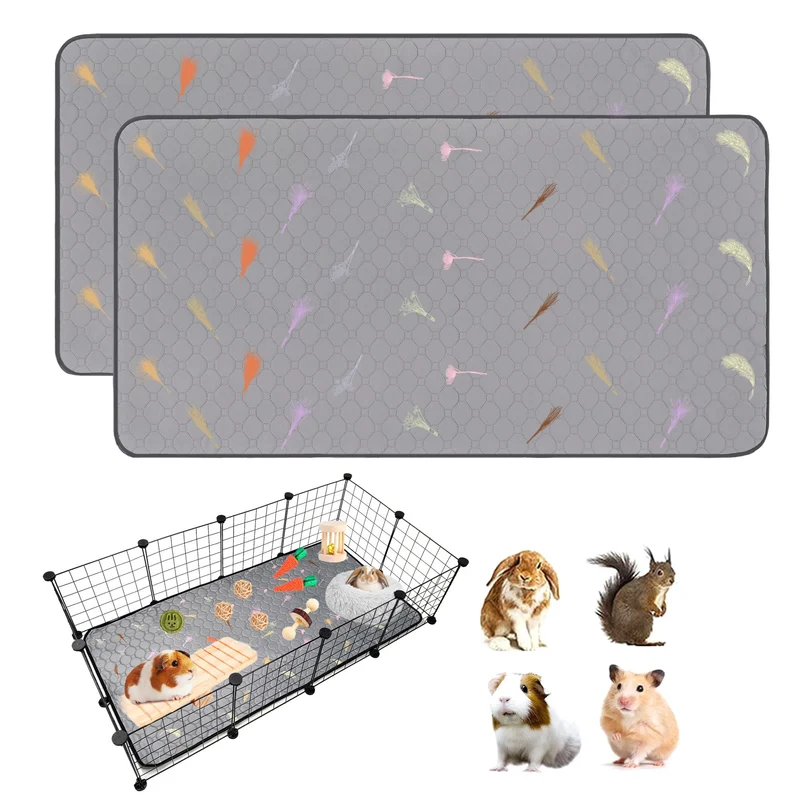 LWYMX 2 pièces – Alèses de cage pour cobaye 24''×48'', lavables et ultra absorbantes