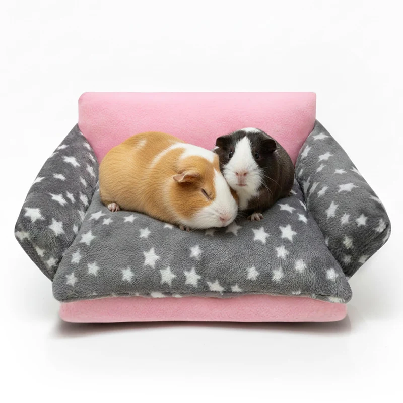 JVVGPET Canapé-Lit Peluche pour Cobaye et Petits Animaux – Confort Doux et Lavable