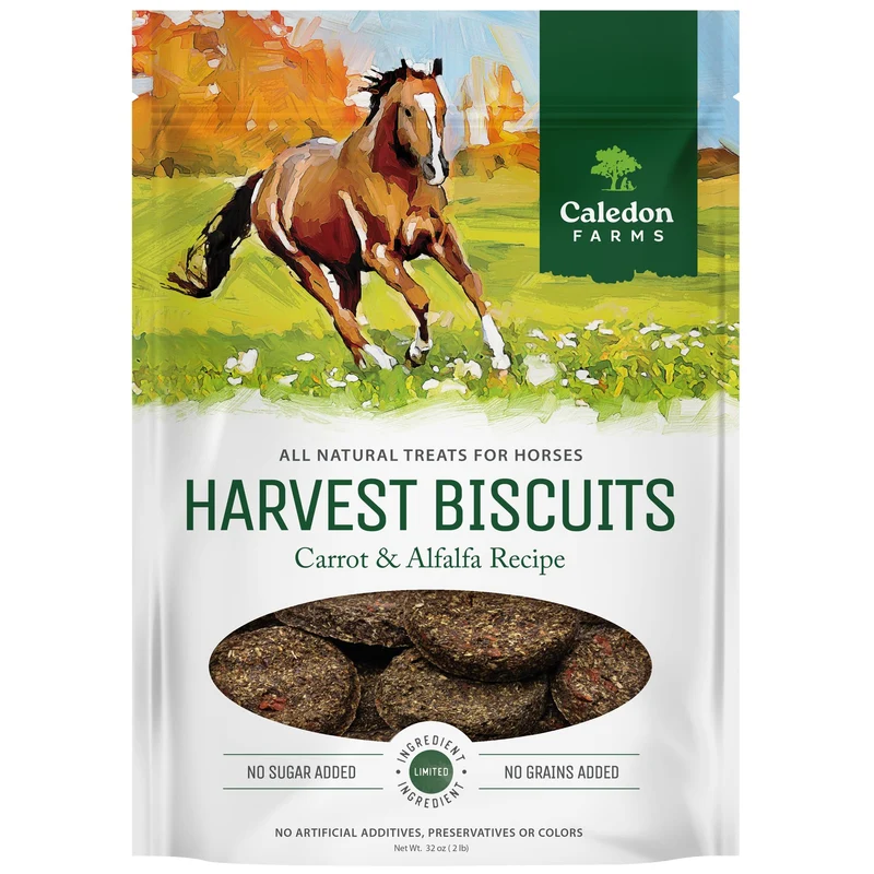 Biscuits de Récolte Caledon Farms – Recette Carotte et Luzerne, Friandises pour Chevaux, 900 g