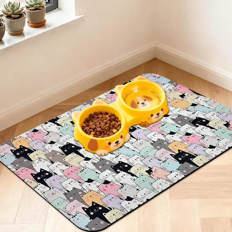 Tapis d’alimentation pour chiens et chats – Étanche, absorbant et antidérapant | DDPODNQAK
