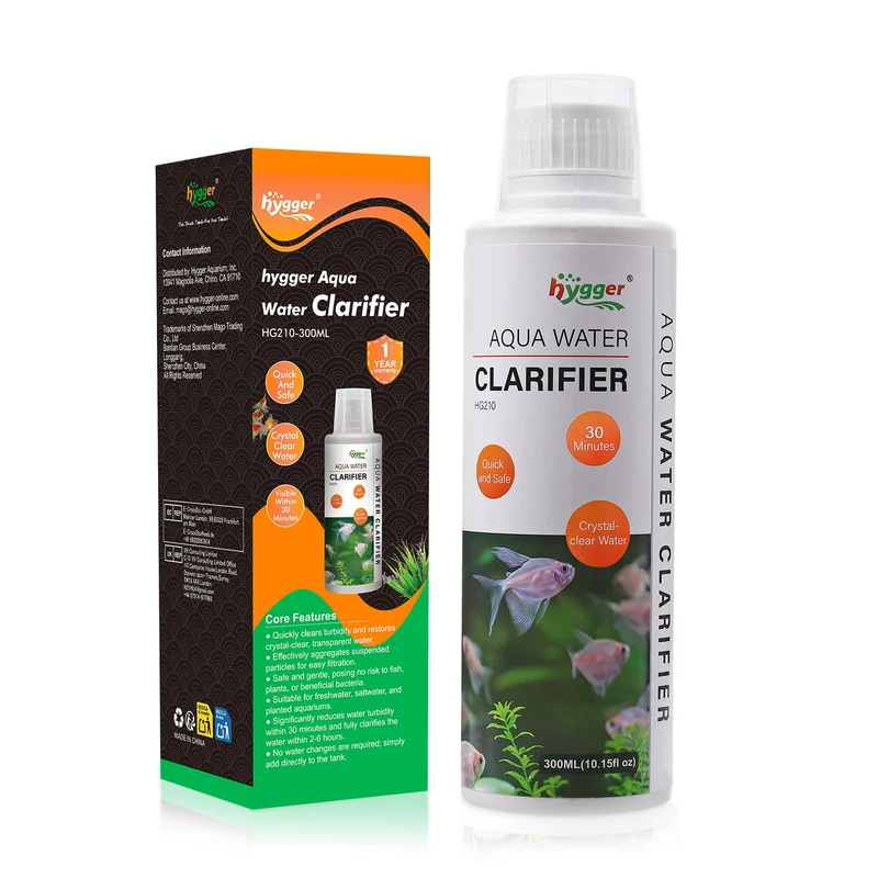 hygger Clarifiant d’Eau pour Aquarium – Clarifie l’Eau Trouble, Pour Eau Douce et Marine, 300 ml