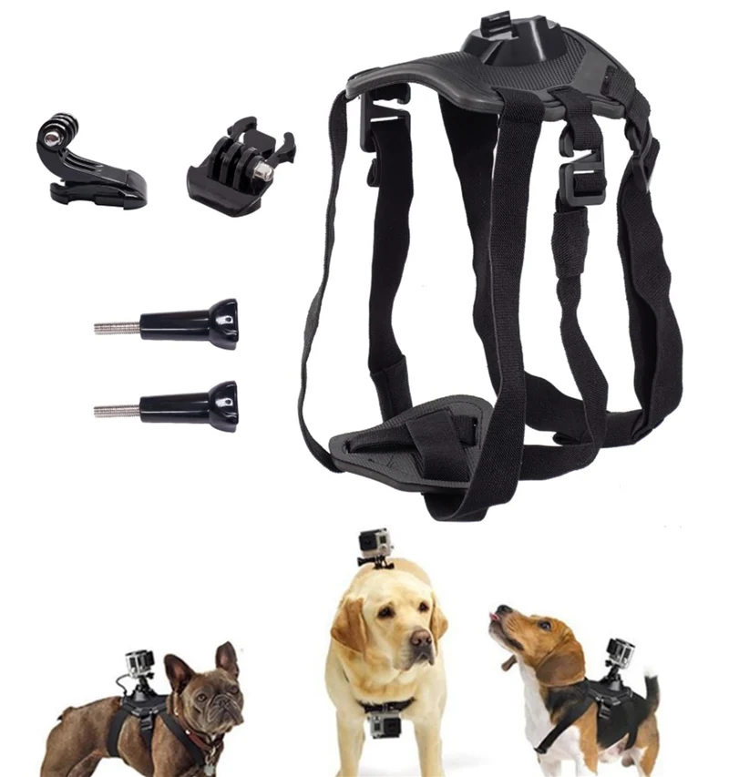 Harnais-Chien avec Monture Caméra | Dos et Poitrine, Compatible GoPro, DJI Osmo Action et Insta360 | Generic