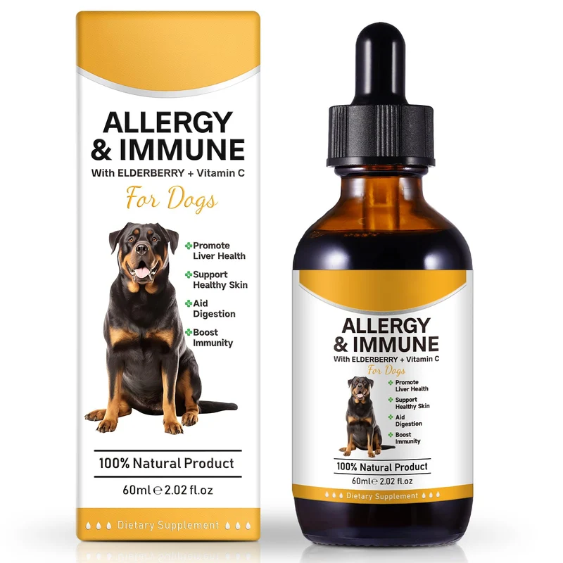 asusxcli Allergy Relief Drops pour Chiens – Soutien Immunitaire et Peau