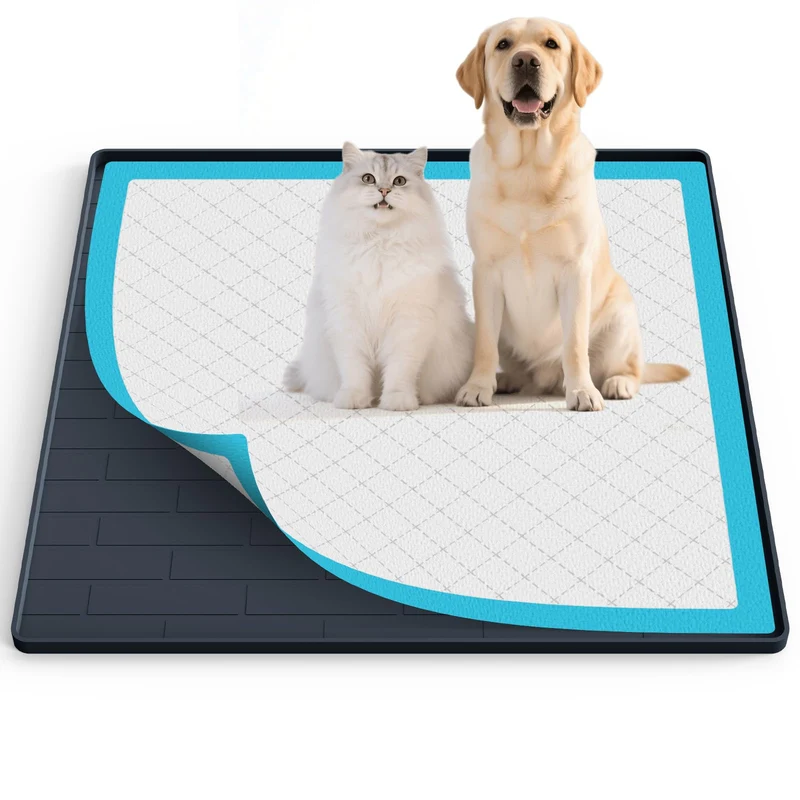 PUWANJILI Support Tapis Pipi pour Chien 24x24 – Silicone Antidebordement, Protection Sol et Entretien Facile