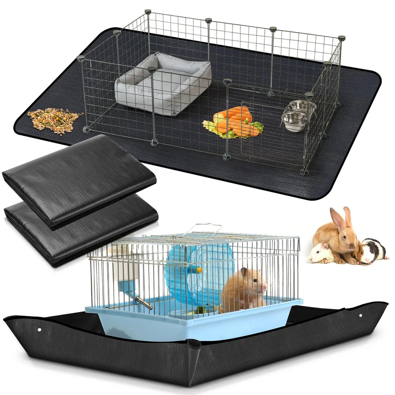 Abbylike Tapis Imperméable 2 Pièces pour Parc Animaux 100x150 cm – Base Réutilisable pour Lapins, Cobayes et Petits Animaux