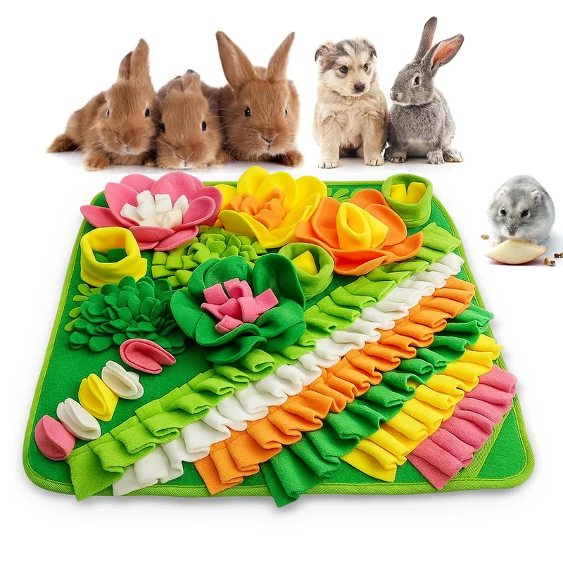 Adpartner Tapis de forage pour lapin 20x20 cm – Jeu d’alimentation et stimulation mentale pour petits animaux