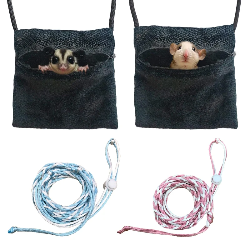DVDKOLA : 2 pochettes de transport pour petits animaux et 2 laisses pour hamster – Confort et mobilité