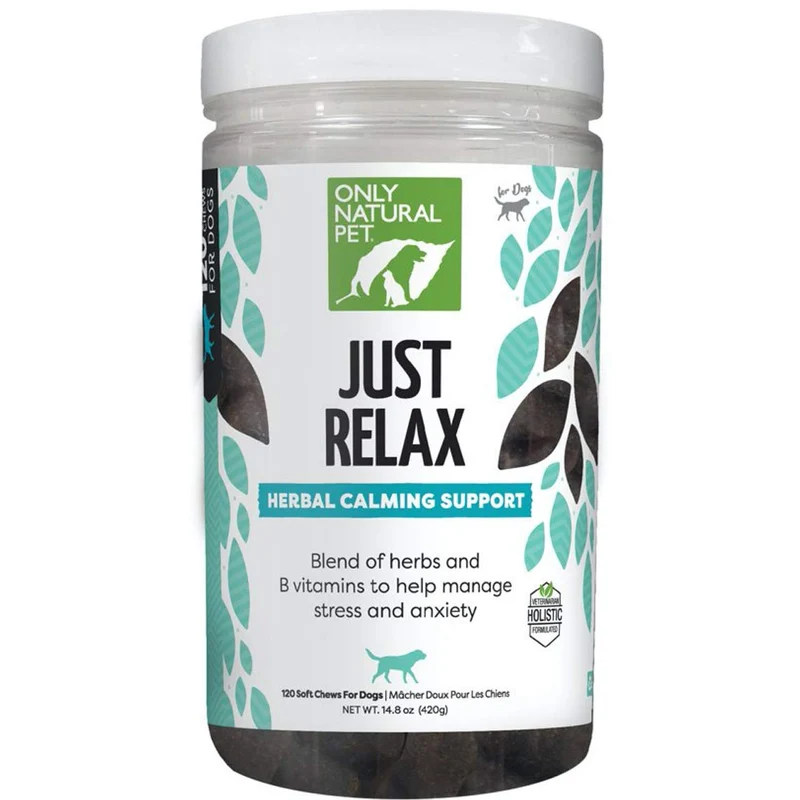 Only Natural Pet - Just Relax Friandises Molles pour Chiens au Bacon | Apaisement Naturel et Relaxation