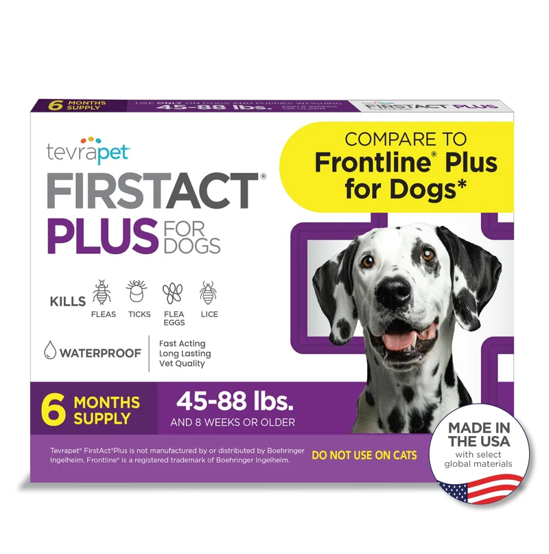 TevraPet FirstAct Plus – Traitement anti-puces et tiques pour chiens grands (20–40 kg) • 6 doses