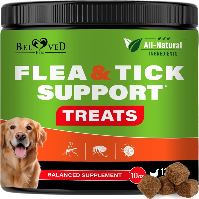 Beloved Pets – Pilules à mâcher prévention puces et tiques pour chien – Saveur bacon – Fabriqué aux USA