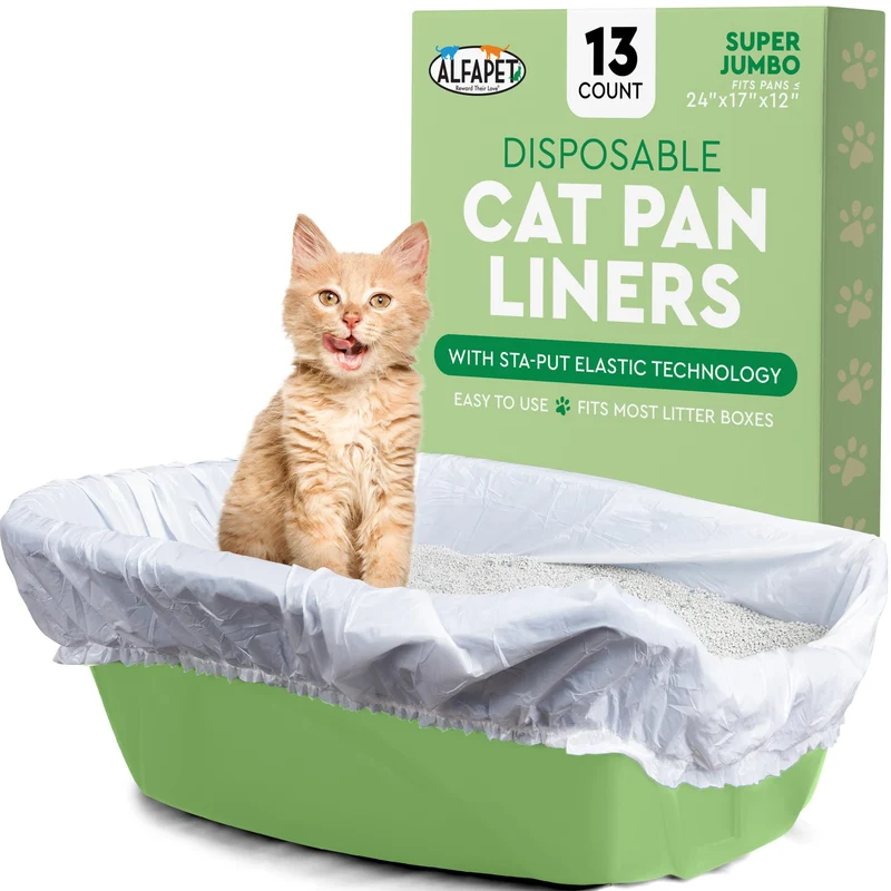 Alfapet Sacs à Litière Elastique Super Jumbo – Lot de 13, Résistants et Étanches, 42" x 20" x 2 mil, Capacité 30 lb