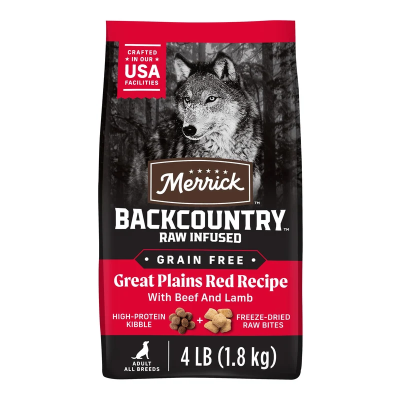 Merrick Backcountry Great Plains Red Recipe - Croquettes Sans Cereales pour Chiens Adultes, Sac de 1,8 kg