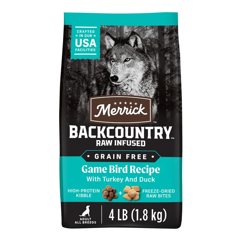 Merrick Backcountry Sans Céréales – Recette Gibier pour Chien Adulte, Morceaux Lyophilisés, Sac de 1,8 kg