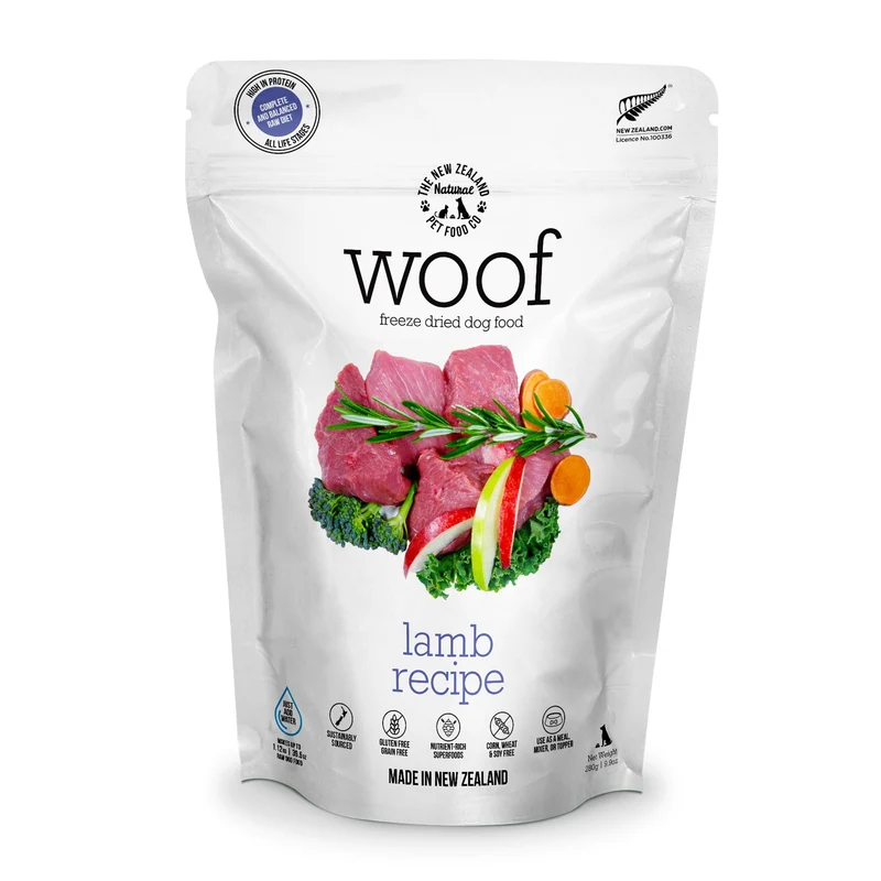 WOOF Lamb Freeze Dried – Alimentation canine naturelle et à haute teneur en protéines – 9,9 oz | The New Zealand Natural Pet Food Co.