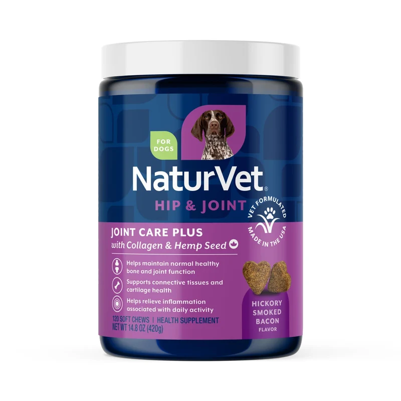 NaturVet Chanvre – Soin avancé des articulations pour chiens – Friandises molles 120 ct