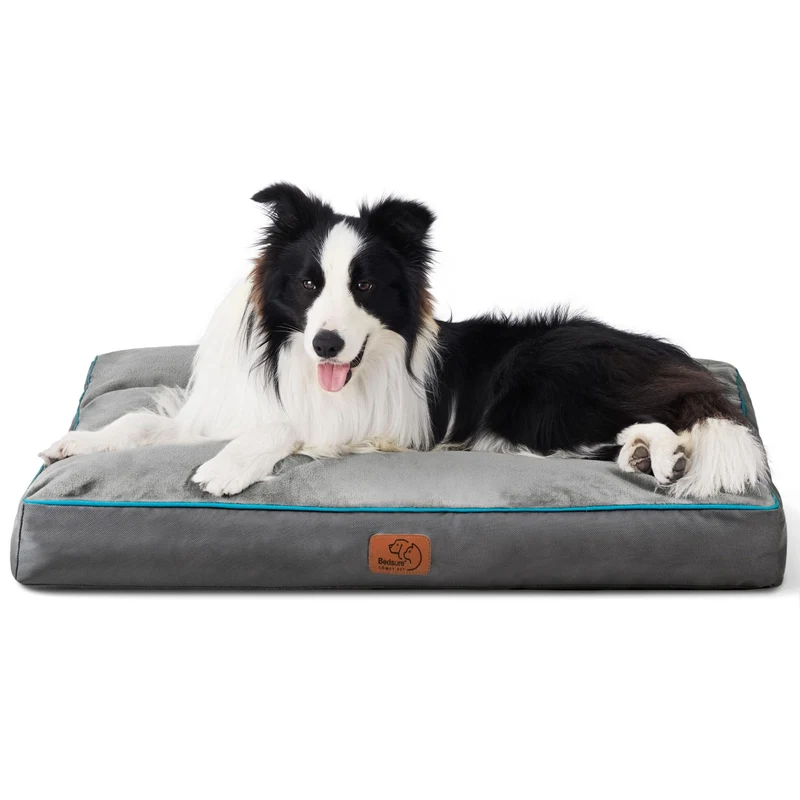 Bedsure Panier Chien Grand Gris — Housse Lavable, Remplissage Épais 3 Pouces, Jusqu’à 36 kg (80 lb)