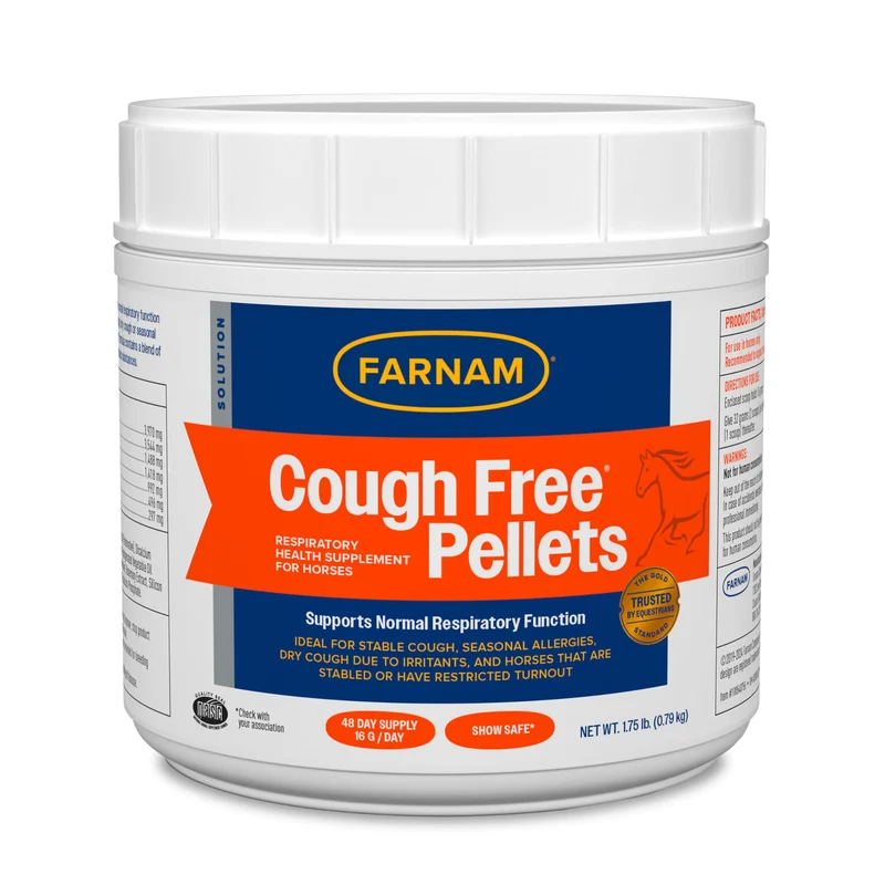 Farnam Cough Free Pellets – Soutien respiratoire naturel pour chevaux, 2,5 lb (70 jours)