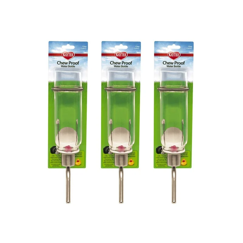 Kaytee Lot de 3 Bouteilles d'Eau Anti-Morsure pour Petits Animaux — 12 onces