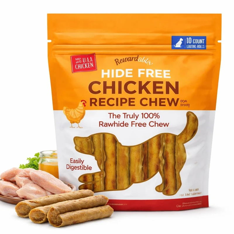 Rewardables Friandises au Poulet Sans Cuir Brut – Lot de 10