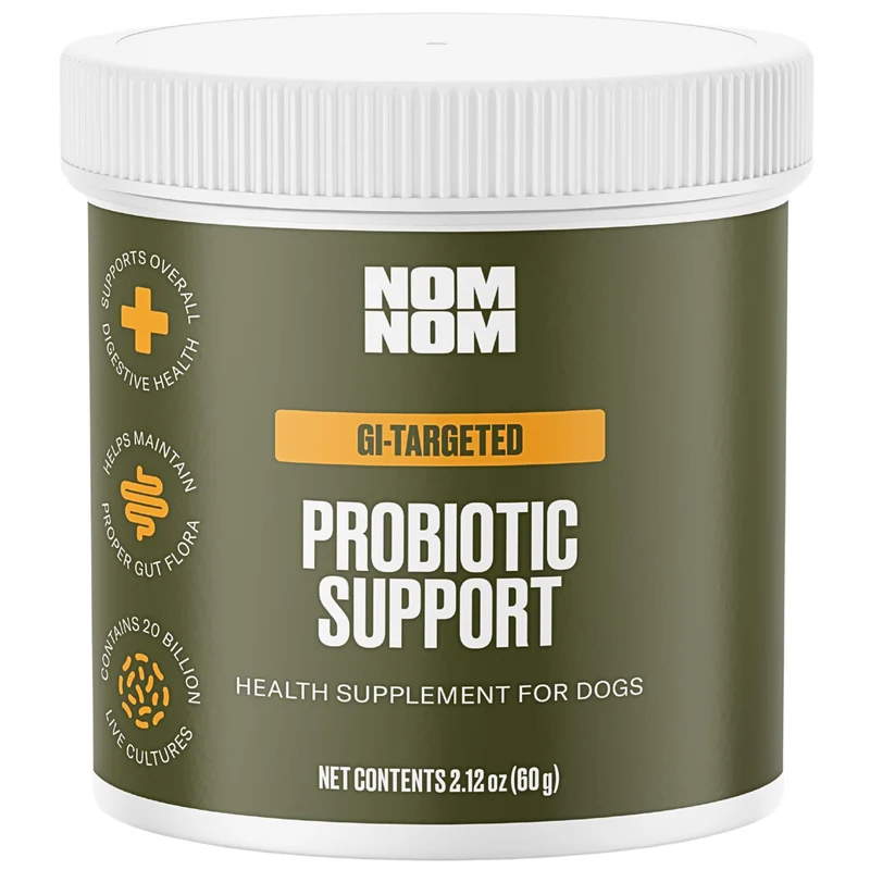 Nom Nom Probiotiques Chiens GI-Ciblés – Fibre Prébiotique et Saccharomyces boulardii