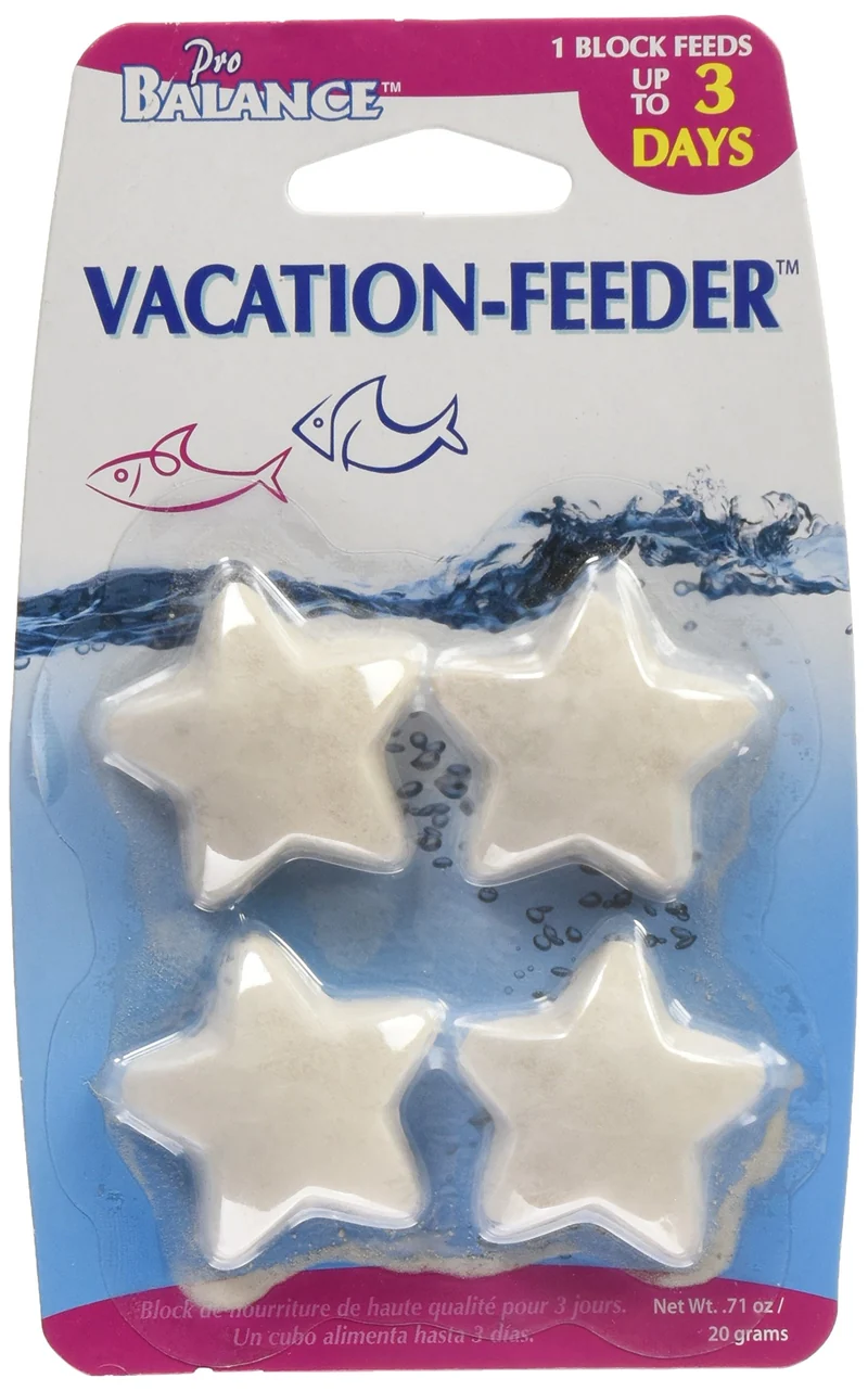 Penn-Plax Pro Balance – Mangeoire Vacances pour Aquarium 10 à 15 gal, 4 Blocs Étoile de Mer – Libération Lente (PBV3)