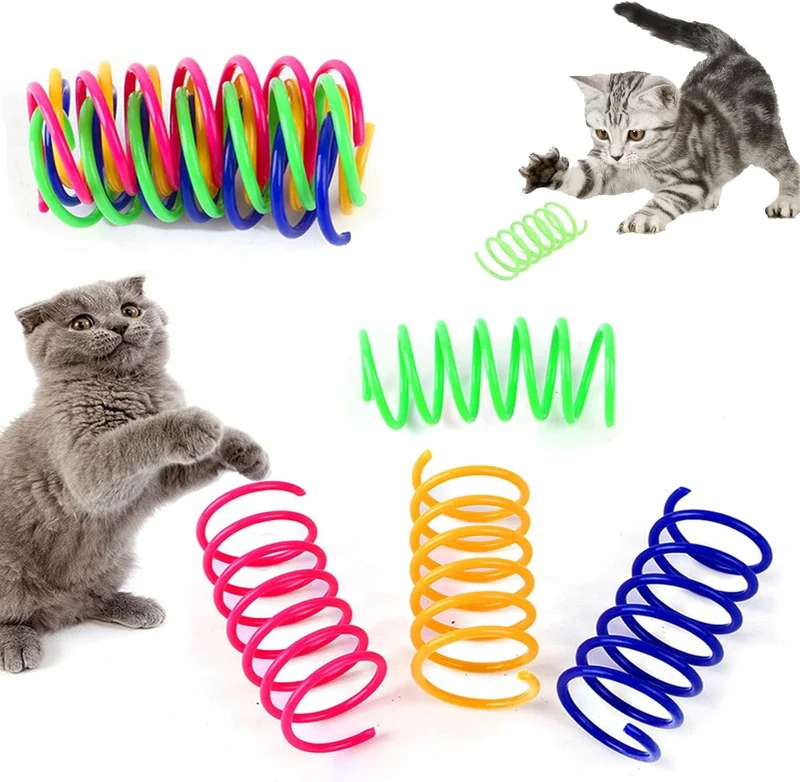 WHXYTHREE – Ensemble de 12 Jouets Ressort Spirales pour Chats d’Intérieur (Sans BPA)