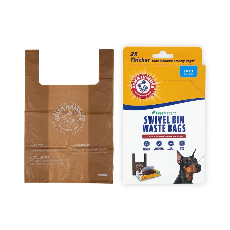 Arm & Hammer Sacs Poubelle pour Animaux – Forte Durabilité, Recharge 20 Sachets (Emballage Variable)