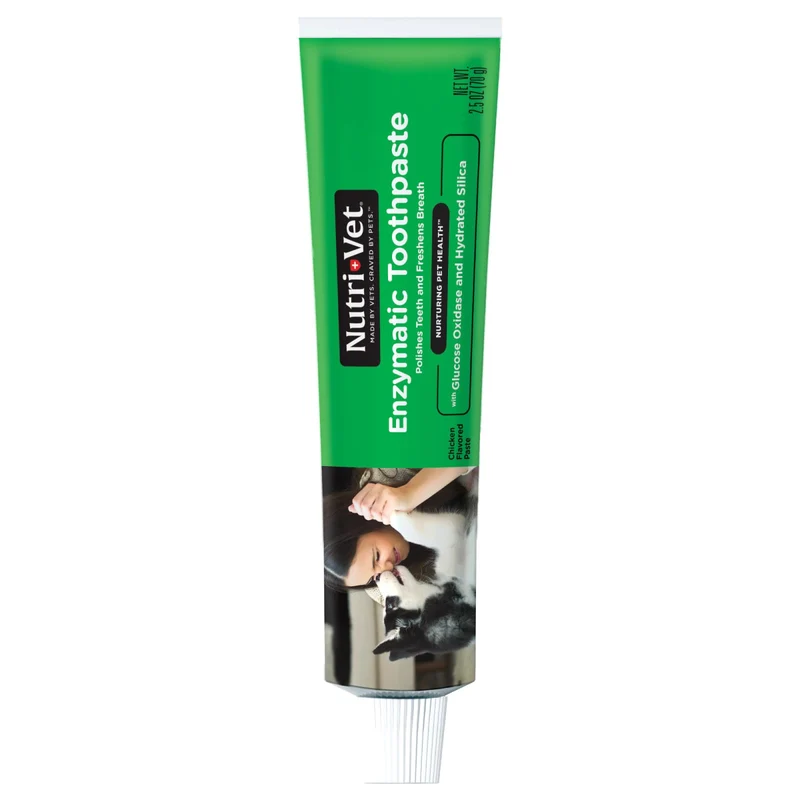 Nutri-Vet Dentifrice enzymatique pour chiens — Haleine fraîche, sans mousse, saveur poulet, 2,5 oz, fabriqué aux États-Unis