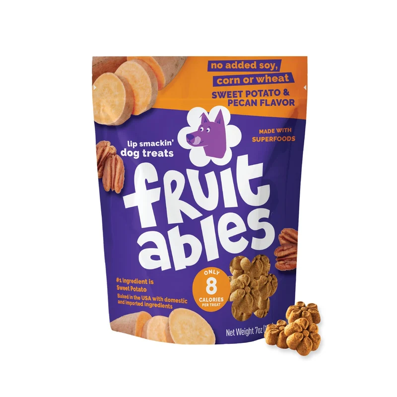 Fruitables Friandises pour Chien Cuites au Four – Patate Douce et Canneberge, Faible Calorie, Sans Blé/Maïs/Soja, Entraînement pour Chiots, Fabriqué aux États‑Unis, 7 oz