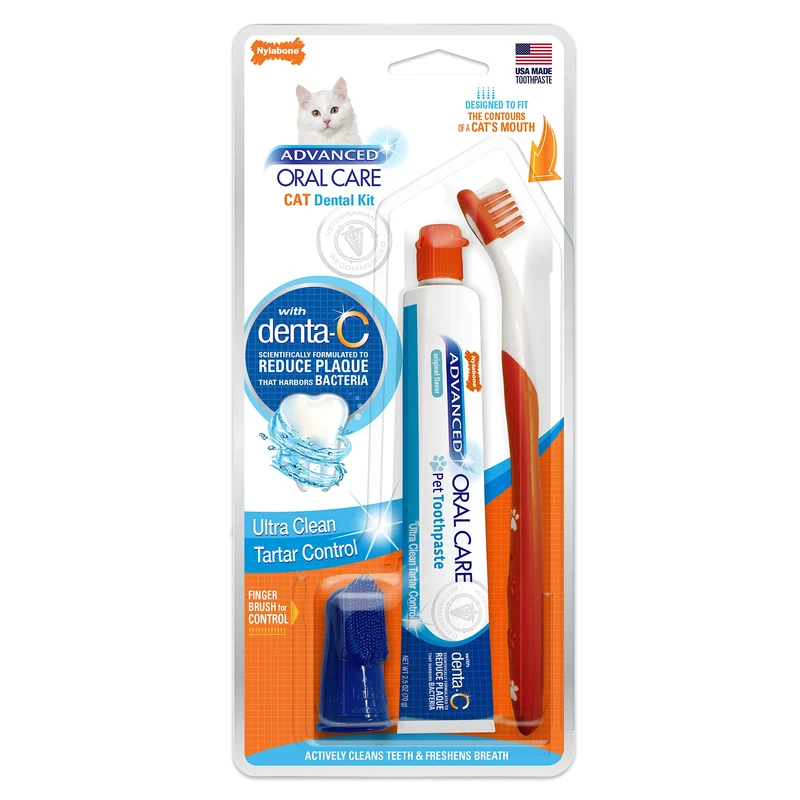 Nylabone Advanced Oral Care Kit Dentaire pour Chat – Original (3 Pièces)
