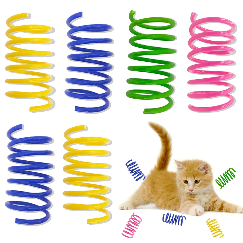 QUVOVID – 20 Ressorts Colorés pour Chat, Jouets d’Intérieur en Plastique Non Toxique