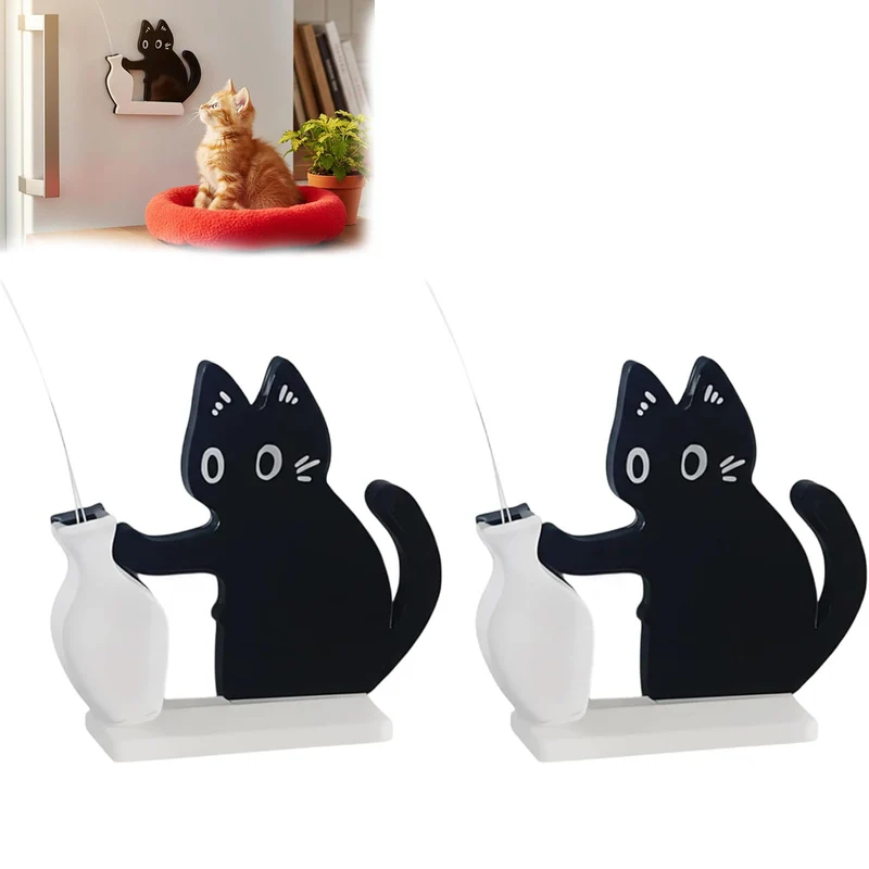 Kit de 2 porte-moustaches pour chat – Vase souvenir en acrylique et aimants réfrigérateur – Déco mémorial pour chats