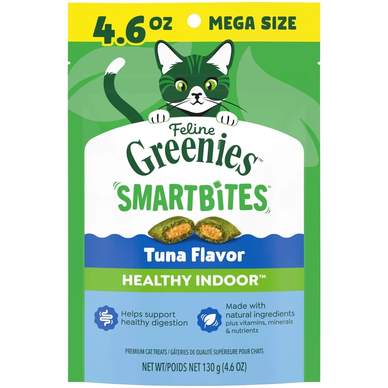 Greenies Feline Smartbites – Friandises pour Chats Intérieurs Saveur Thon, 4,6 oz