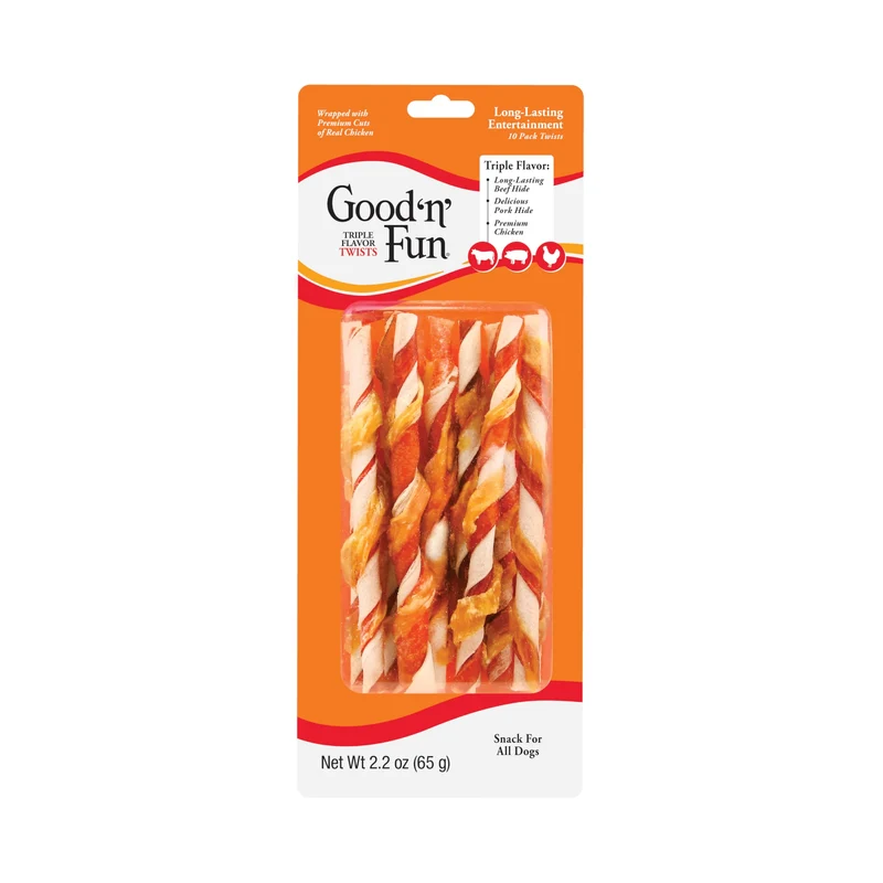 GOOD 'N' FUN Friandises pour Chiens – Torsades Saveur Tripes, Lot de 10