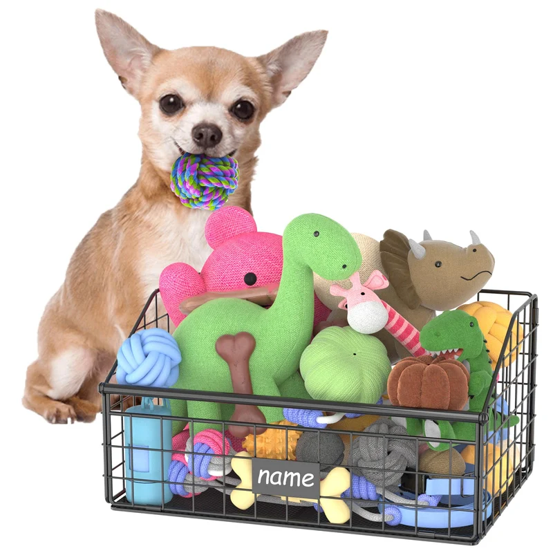 Kaiferty Panier à Jouets Indestructible pour Chiens et Chats – Noir