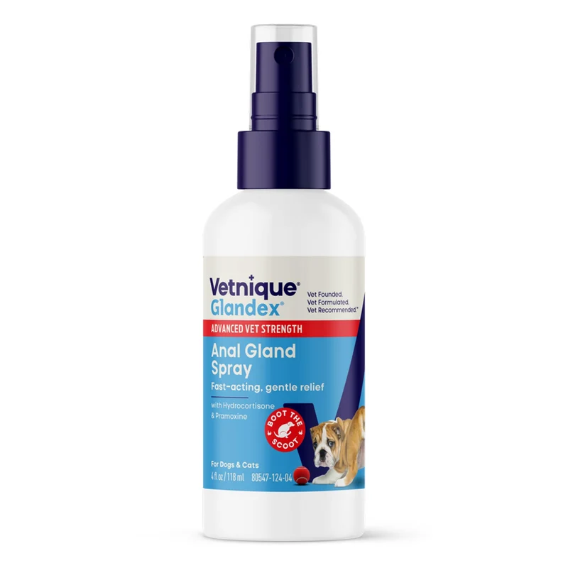Vetnique Glandex Lingettes et Spray Médicamenteux pour Chiens et Chats – Soin Anal