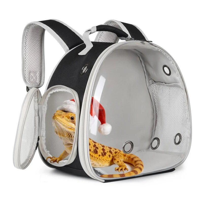 WEVONIGU Sac à dos porteur pour petits animaux – Cochon d’Inde et Dragon Barbu, bulle claire, voyage en avion autorisé
