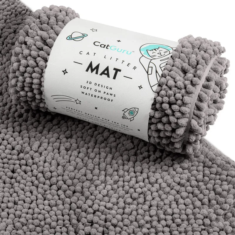 CatGuru Tapis Litière – Moyen, Sombre et Robuste, Antidérapant et Imperméable