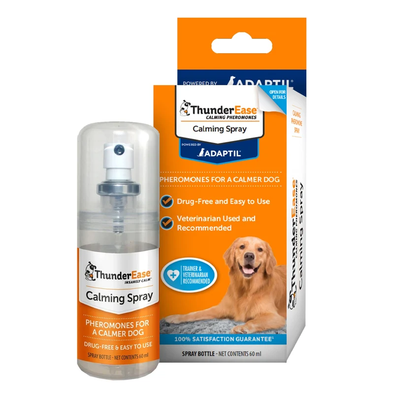 ThunderEase Spray Calmant pour Chiens | Analogue ADAPTIL | Réduit l'Anxiété lors des Voyages, Visites et Pension