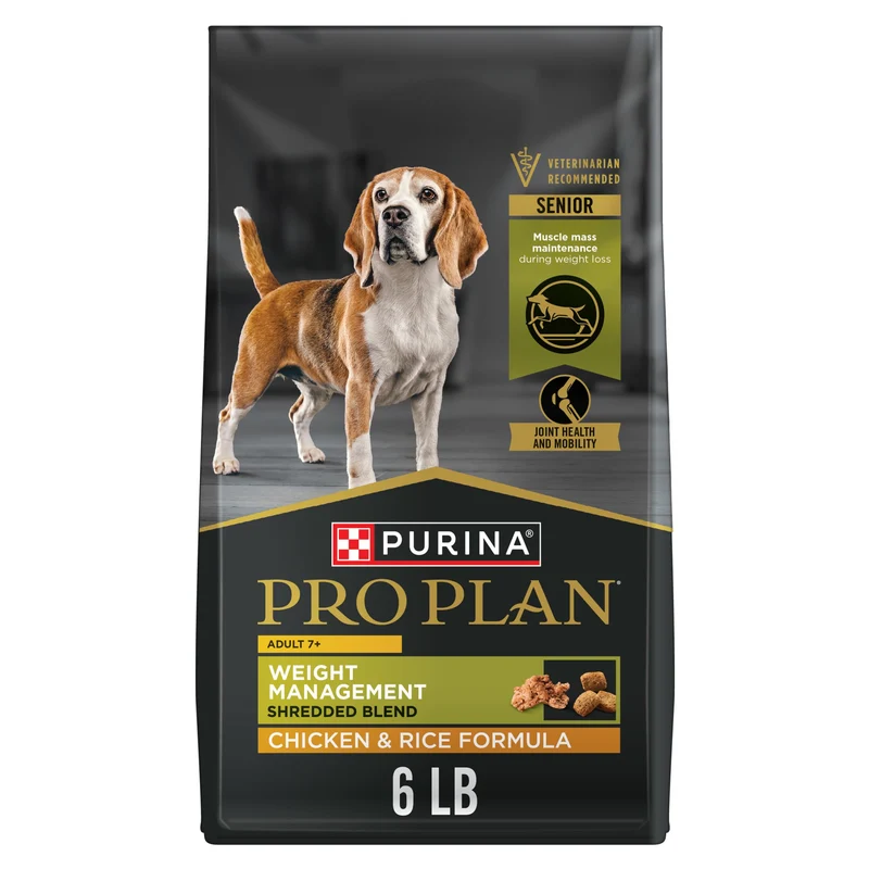 Purina Pro Plan Adulte 7 Plus Gestion du Poids — Mélange poulet et riz pour chien senior — Sac 6 lb