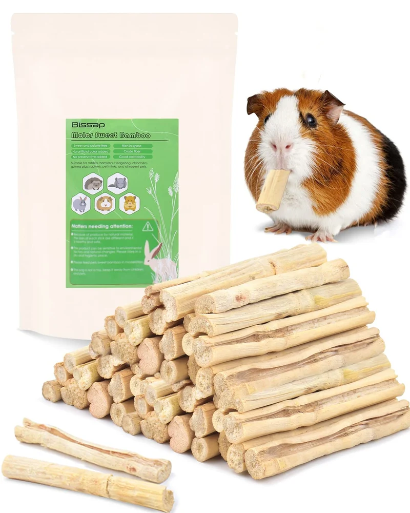 Bissap Bâtons à mâcher en bambou sucré pour lapins – 1000 g | Dentition naturelle