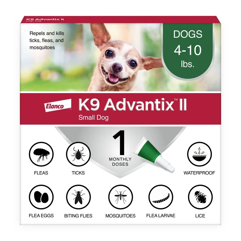 K9 Advantix II Petit Chien – Traitement et Prévention Puces, Tiques et Moustiques | Chiens de 1,8 à 4,5 kg | 1 mois