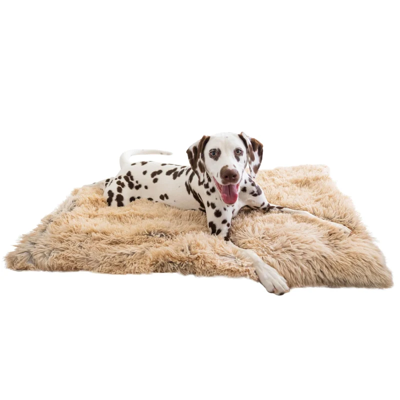 Best Friends par Sheri – Couverture calmante en fausse fourrure taupe 30×40